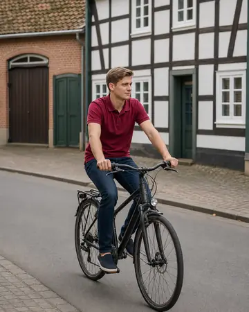 Symbolbild: Alltagsbegleiter fährt mit dem Fahrrad zum nächsten Besuch